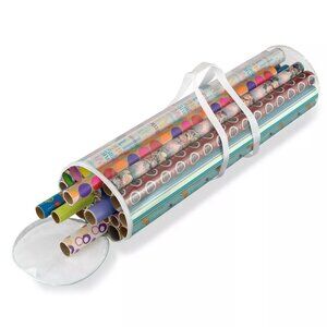 Whitmor Gift Wrap Organizer / Clear plastic with handles